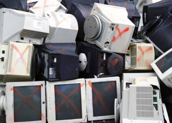 CRTs collected for processing.