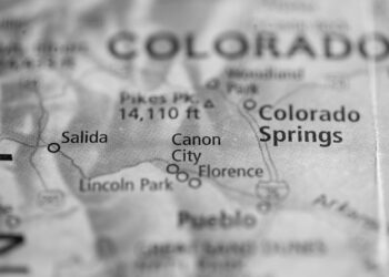 A map showing Canon City, Colo.