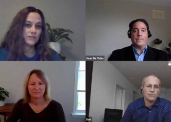 Speakers in an online session during the E-Scrap & E-Reuse 2021 Conference.