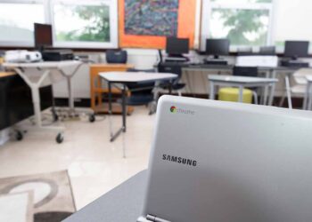 Google Chromebook in a classroom.