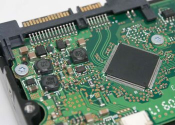 Close up of a circuit board.