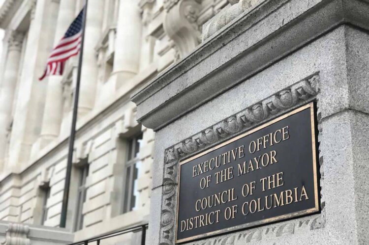 Sign on building for the Government of the District of Columbia.