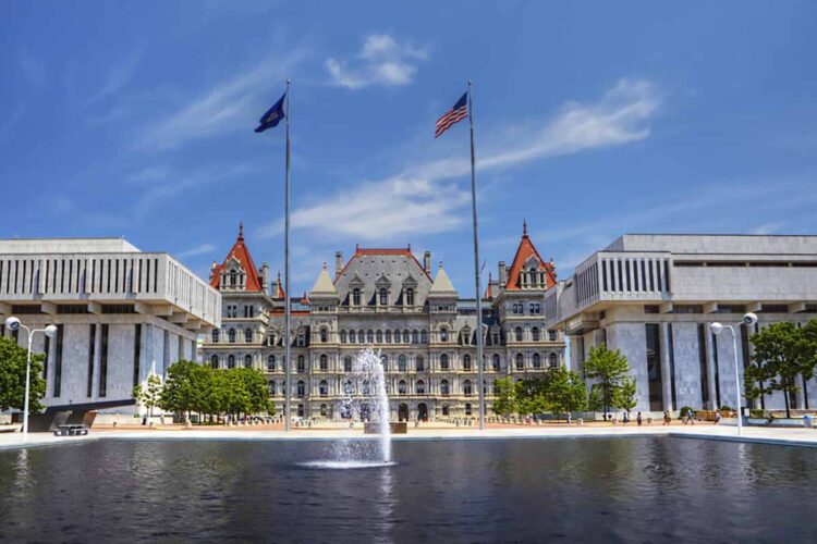 New York capitol building in Albany.