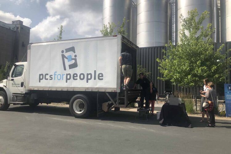 PCs for People truck collecting used electronics.