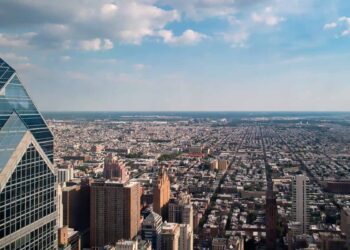 Aerial view of Philadelphia.