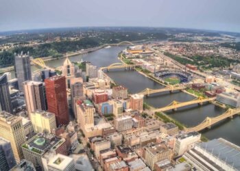Aerial view of Pittsburgh.