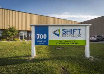 Exterior of a Shift Recycling facility.