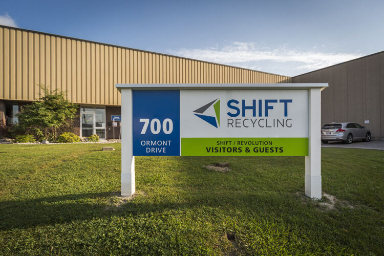 Exterior of a Shift Recycling facility.