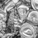 Aluminum can bale close up.