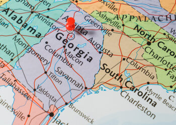 Map of Southeast U.S. with pin in Atlanta.