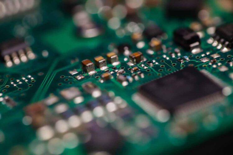 Closeup of a circuit board.