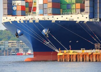 container ship at pier