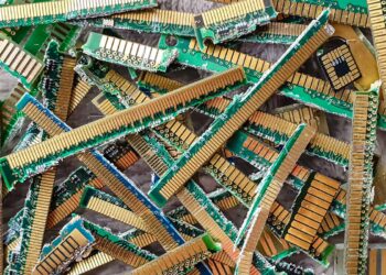 Scrap PCB materials for recycling.
