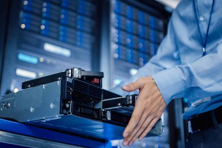 Replacing drive in a data center.