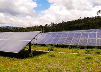 Solar array in field.