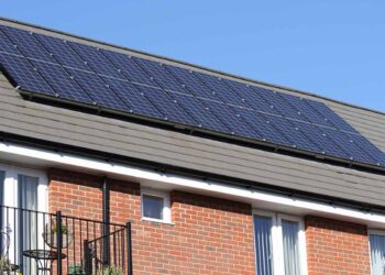 Solar panels on a residential roof.