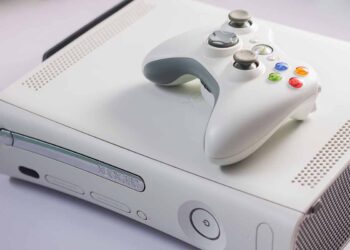 XBox gaming console with controller.