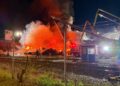 Fire at an EMR recycling facility in Camden, New Jersey May 29, 2026.