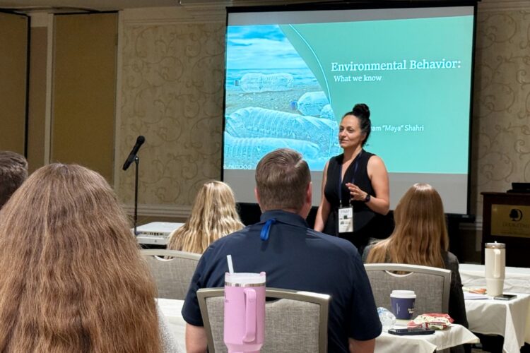 Penn State professor Maryam Shahri speaks at the PROP conference in Lancaster, Pennsylvania July 23, 2026.