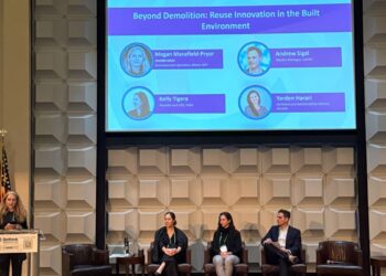 Panelists discuss construction waste reuse at the NERC conference in New Jersey October 7, 2026.